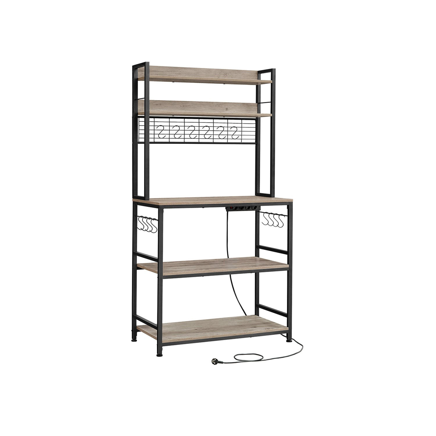 KÜCHENREGAL ZAGREB - Schwarz, Holzwerkstoff (80/170/40cm) - Hansiro