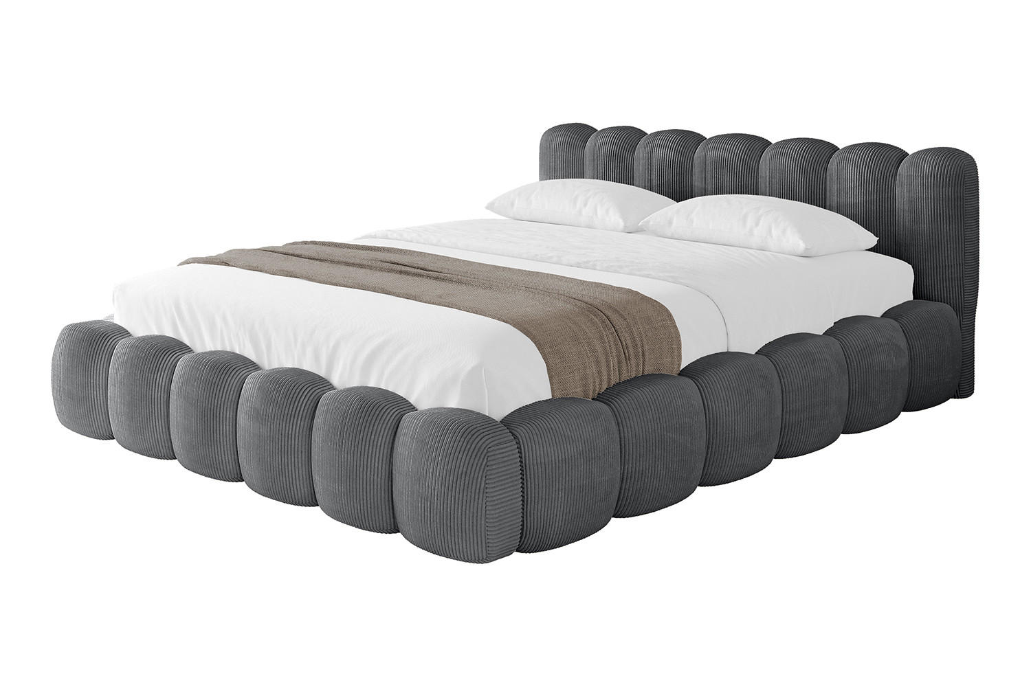 POLSTERBETT mit Bettkasten und Lattenrost, Bett mit Matratze H3/H4 - SENA-v1 180x200 Dunkelgrau - Dunkelgrau, Holzwerkstoff/Textil (180/200cm) - ALTDECOR