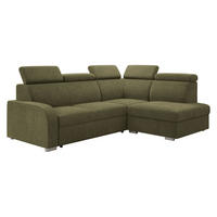 ECKSOFA Oslo 2rRLXp, Seite: Rechts 2R+R+LXP - Silberfarben/Grün, Holz/Textil (250/200cm) - MIRJAN24