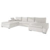 WOHNLANDSCHAFT Caro - Silberfarben/Creme, Holz/Textil (394/80/213cm) - MIRJAN24