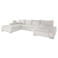 WOHNLANDSCHAFT Caro - Silberfarben/Creme, Holz/Textil (394/80/213cm) - MIRJAN24