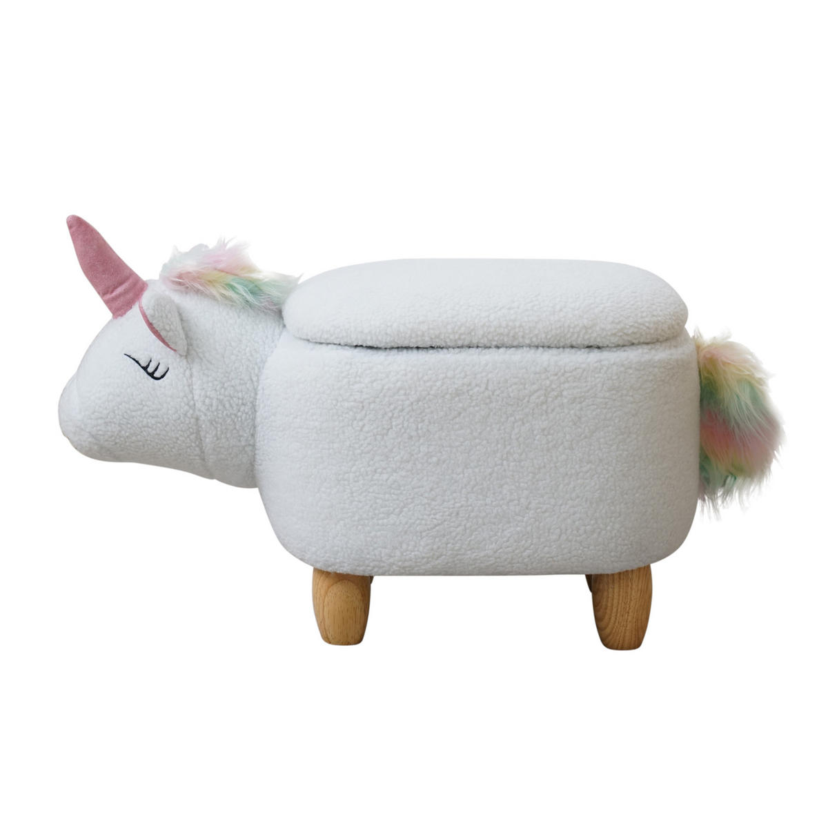 TIERHOCKER Einhorn - Weiß, Textil (30/38/63cm) - SVITA
