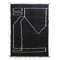 BERBERTEPPICH aus Marokko modern aus Wolle 140x 200 cm - Schwarz, Naturmaterialien (140/200cm) - AFK Living