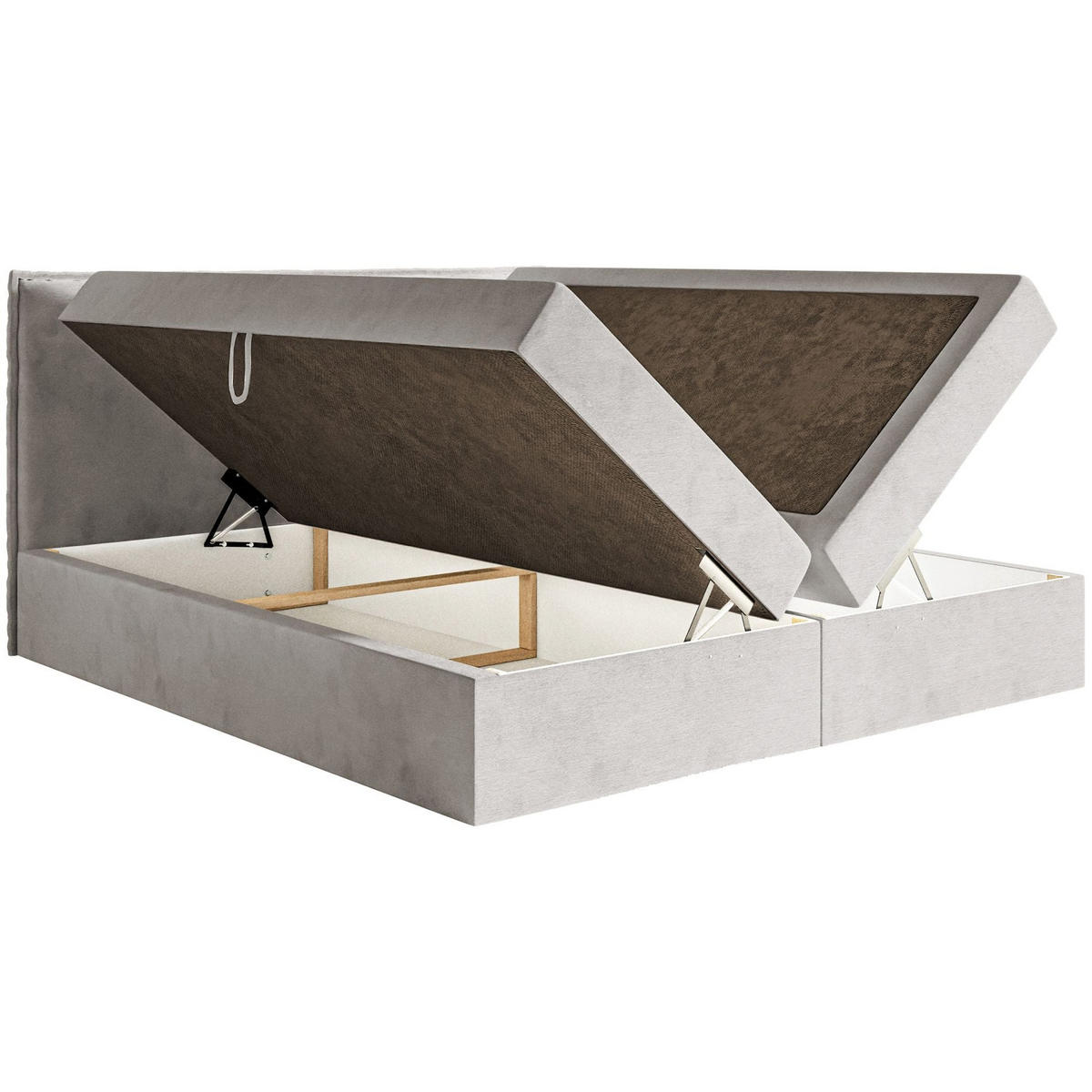 BOXBETT Softie Hellgrau Velours wasserabweisend 180x200 cm - Hellgrau, Textil (180/200cm) - Selsey