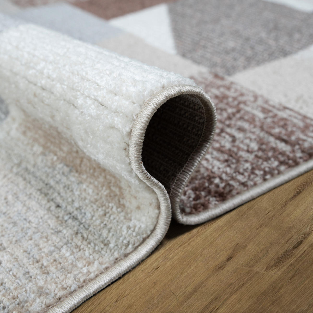 TEPPICH Harmonia Patchwork Design Hoch-Tief-Effekt mehrfarbig 60 x 110 cm - Beige/Creme, Kunststoff/Textil (60/110cm) - oKu-Tex
