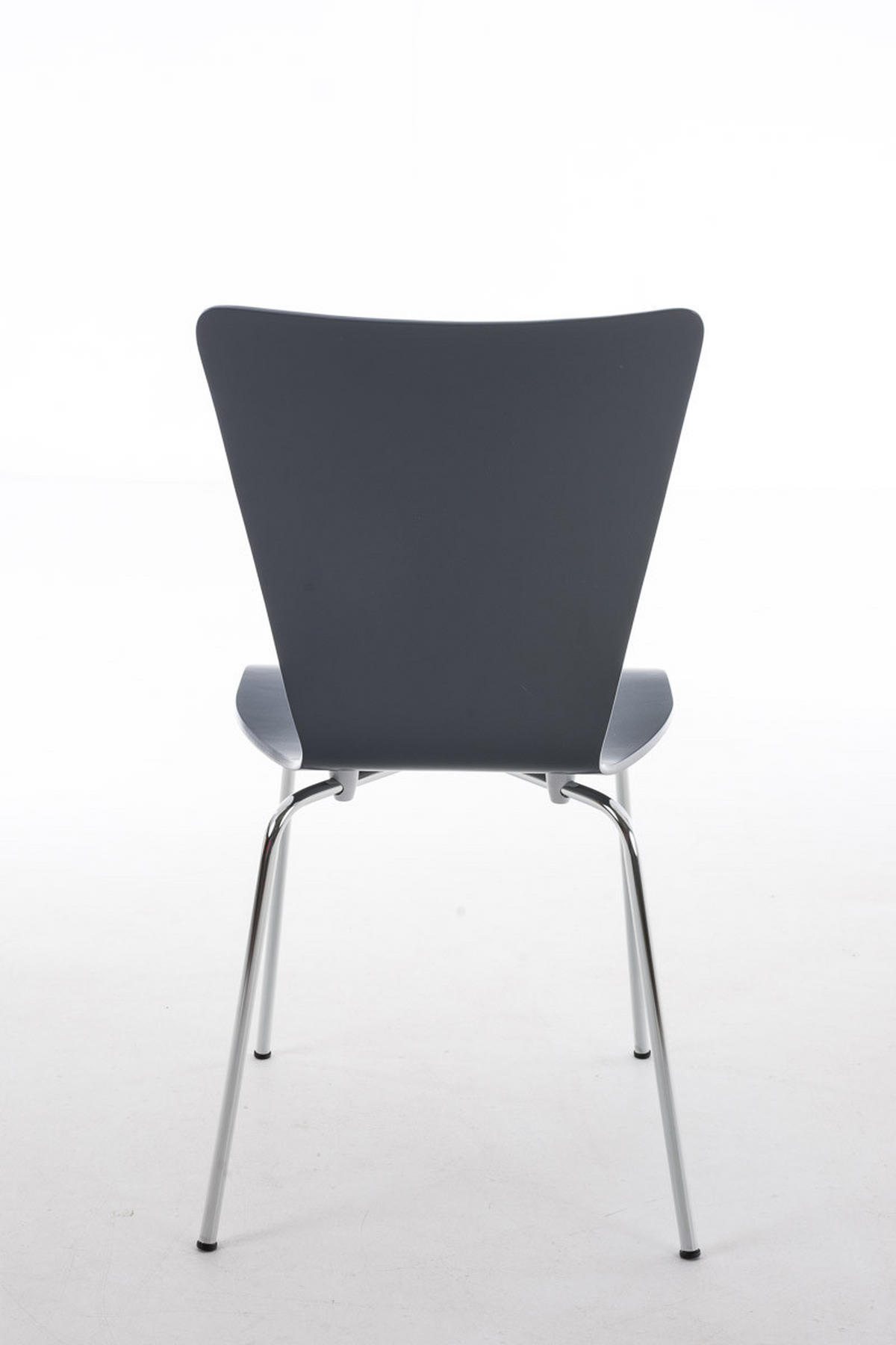 BESUCHERSTUHL Jaron mit Holzsitz und Metallgestell, Farbe: Grau - Chromfarben/Grau, Holz/Metall (43/84/50cm) - TPFLiving