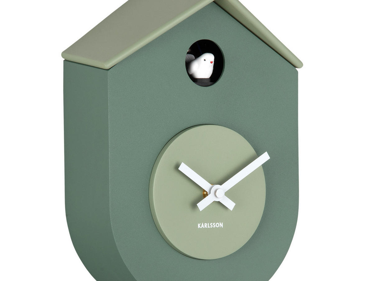 WANDUHR Grato Cuckoo 9/17/33 cm - Grün, Kunststoff (17/33/9cm) - Karlsson