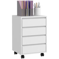ROLLCONTAINER DE-14425 4 Schubladen, rollbar Weiß - Weiß, Holzwerkstoff (40/65/46cm) - ComfortXL