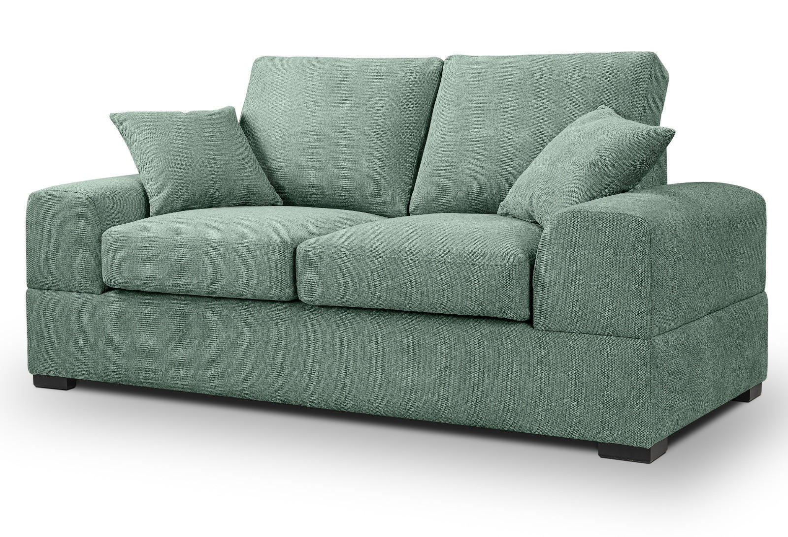 SOFA petrol Strukturstoff, Couch 2-Sitzer 182 cm mit Premium Kaltschaum - Petrol/Schwarz, Holz/Textil (182/90/93cm) - Inn.Furn