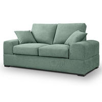 SOFA petrol Strukturstoff, Couch 2-Sitzer 182 cm mit Premium Kaltschaum - Petrol/Schwarz, Holz/Textil (182/90/93cm) - Inn.Furn