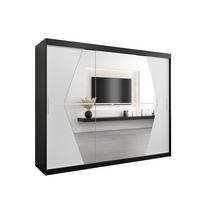 SCHWEBETÜRENSCHRANK 200/250/62 3-türig - Silberfarben/Schwarz, Holz/Kunststoff (250/200/62cm) - Abiks Möbel