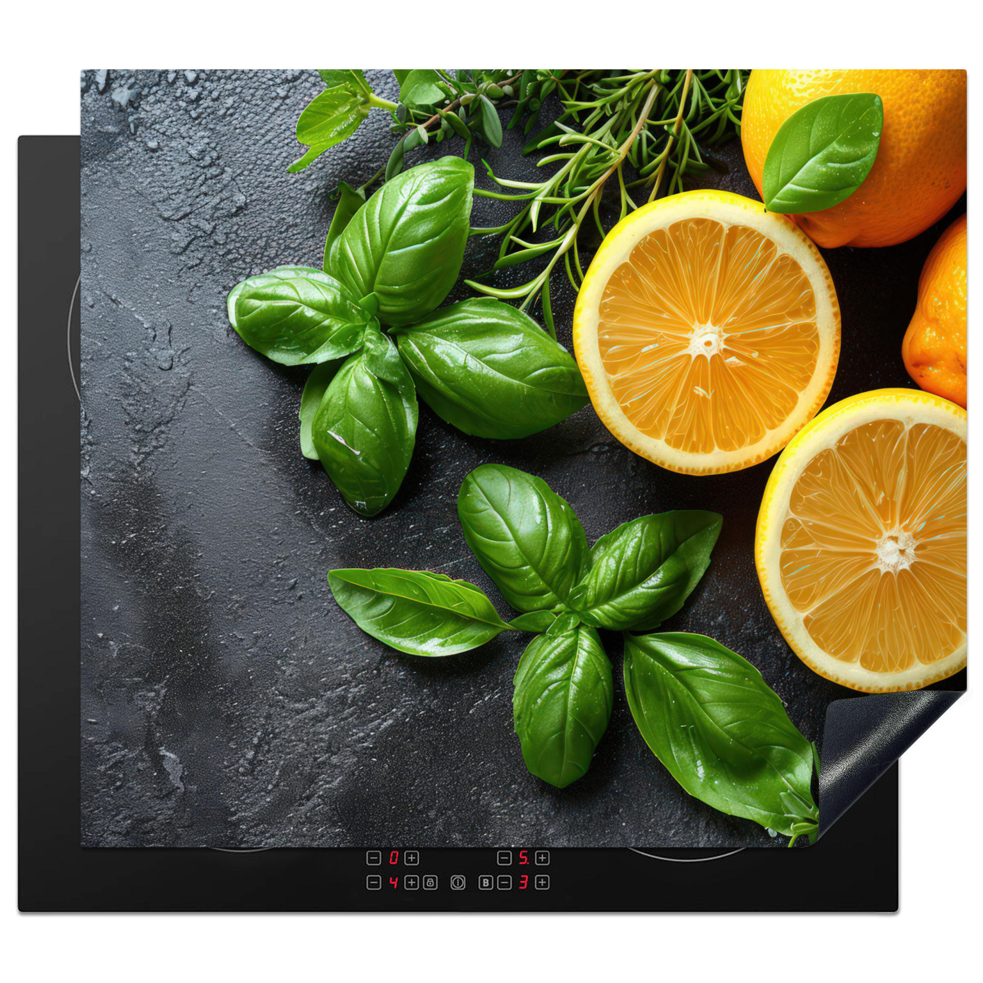 ZAŠČITA ZA INDUKCIJSKO PLOŠČO Limone 58.3x51.3 cm cm - antracit, umetna masa (58.3/51.3/0.2cm) - MuchoWow