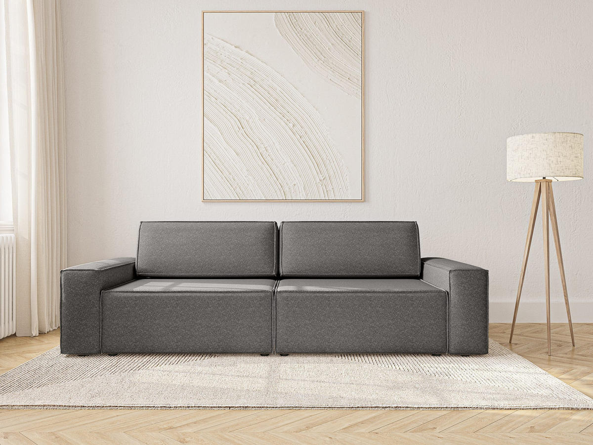 SOFA Lummo Mi mit Schlaffunktion, Graphit - Graphitfarben, Textil (246/70/185cm) - Fedve
