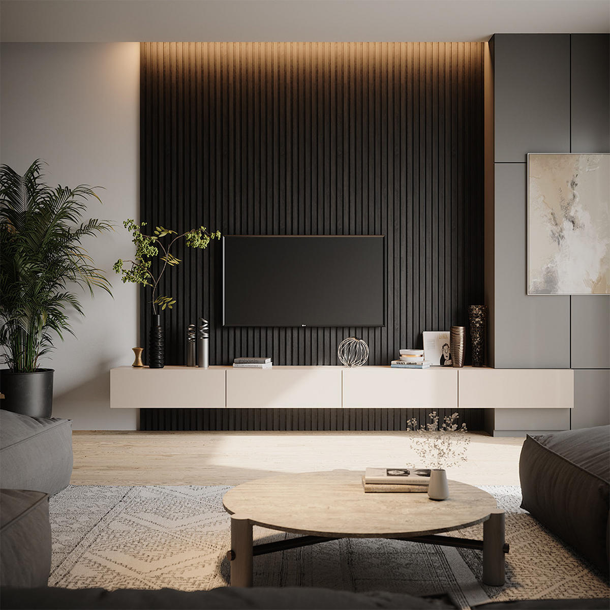 Schwarz, Holzwerkstoff (120/40/1.8cm) - Vicco