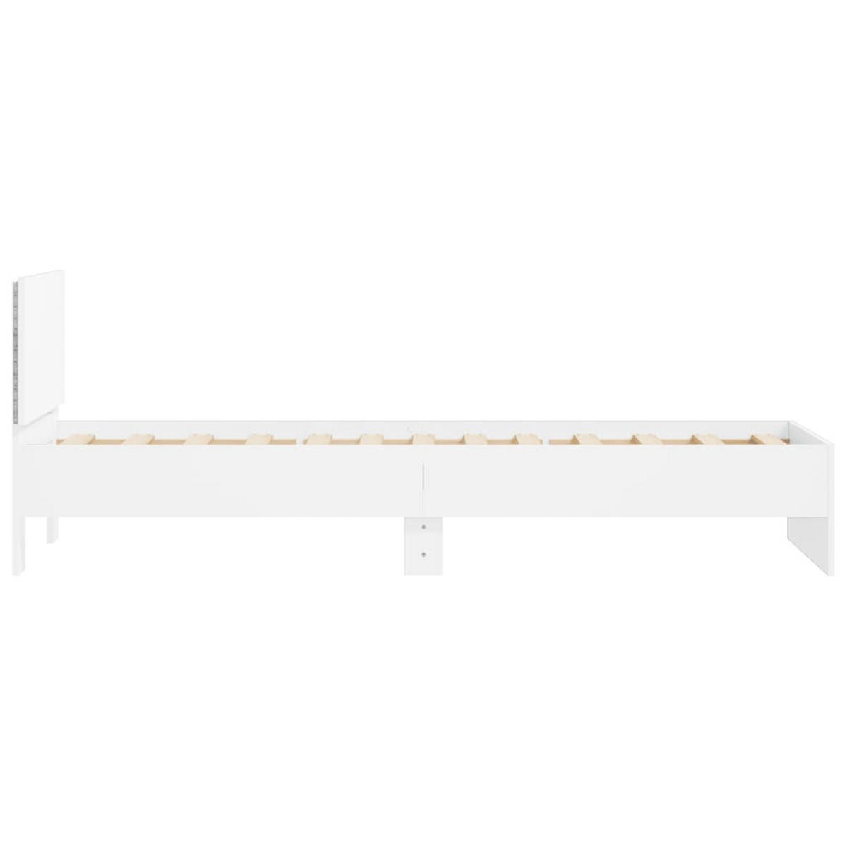 BETTGESTELL Mit Kopfteil Und Led-Leuchten Weiss 90/200 Cm - Weiß, Holzwerkstoff (90/200cm) - vidaXL
