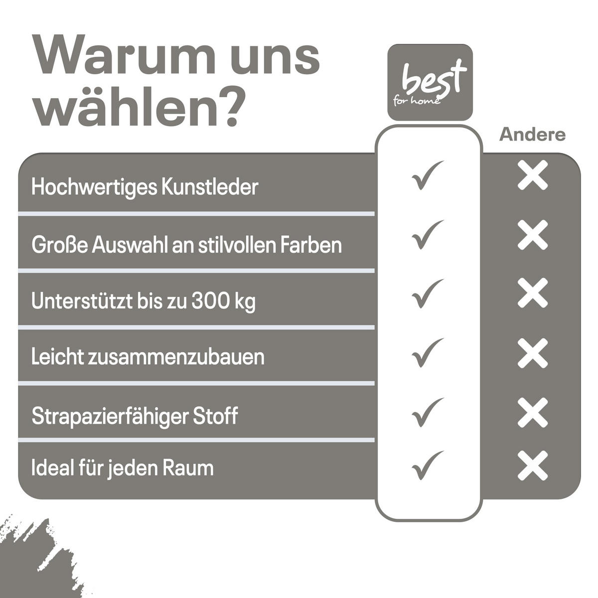 SITZWÜRFEL / Siège Pouf - Gris, 40X40X40 Cm, Assise Rembourrée En Simili Cuir, Confortable Pour Salon, Chambre Ou Bureau - Grau, Leder/Textil (41/41/40cm) - Best For Home