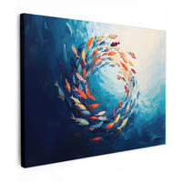 LEINWANDBILD Meer - Fische - Bunt - Dynamisch Wandbilder 80x60 cm - Hellblau, Textil (80/60cm) - MuchoWow