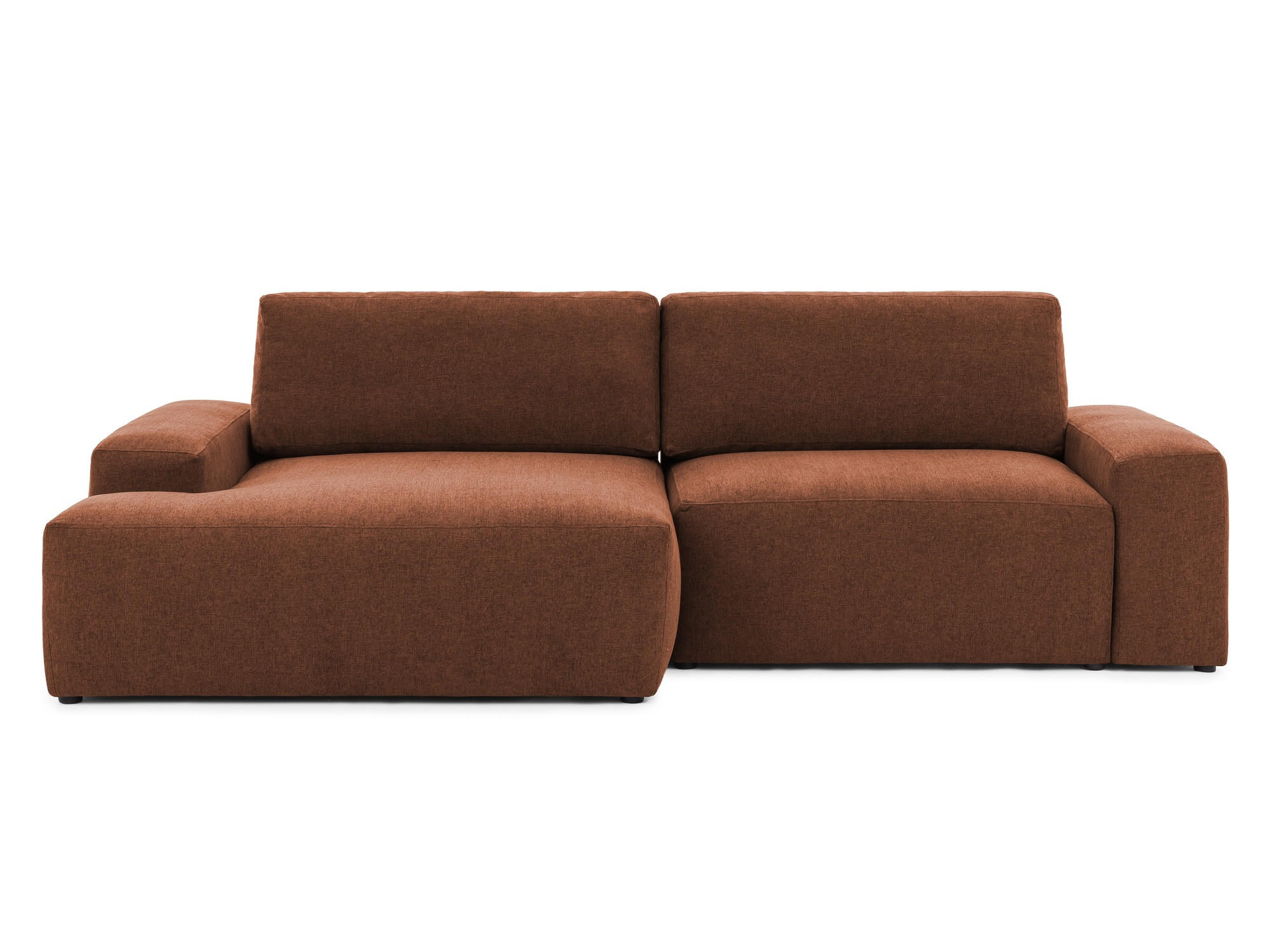 S-Style Ecksofa Braun 264x137 cm