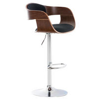 BARHOCKER Stoff walnuss/schwarz - Walnussfarben/Schwarz, Textil/Metall (50/88/48cm) - CLP