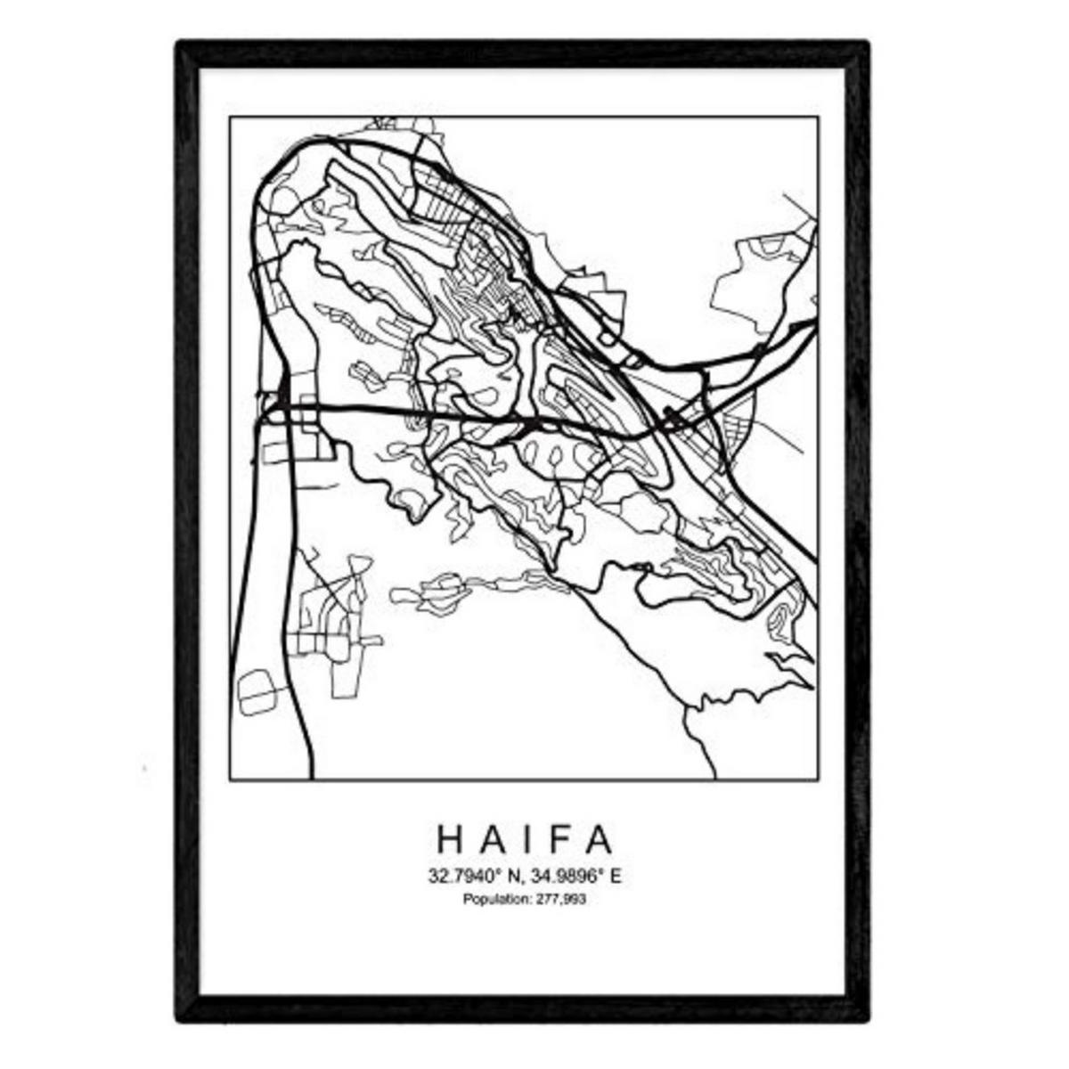 POSTER Haifa Nordischen Stil A3 Rahmenlos - Klar, Papier (29.7/5/42cm) - Nacnic