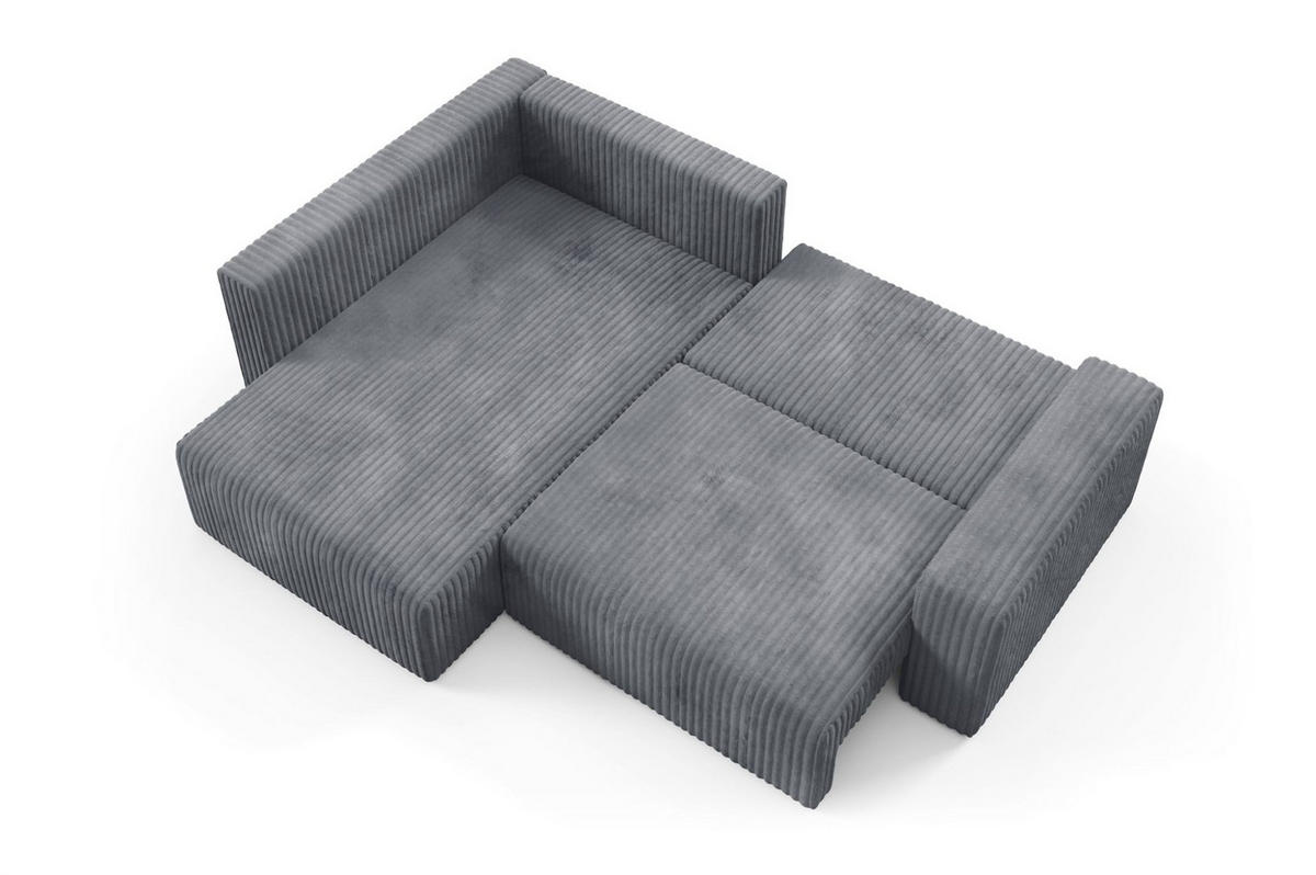 ECKSOFA Natalia Xl - Grau, Holzwerkstoff/Textil (182/245cm) - Fun Möbel