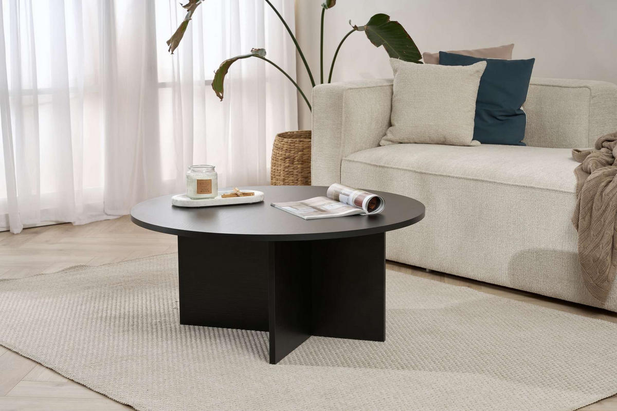 COUCHTISCH soleil Schwarz - Schwarz, Holz (90/90/40cm) - Habitat Garten