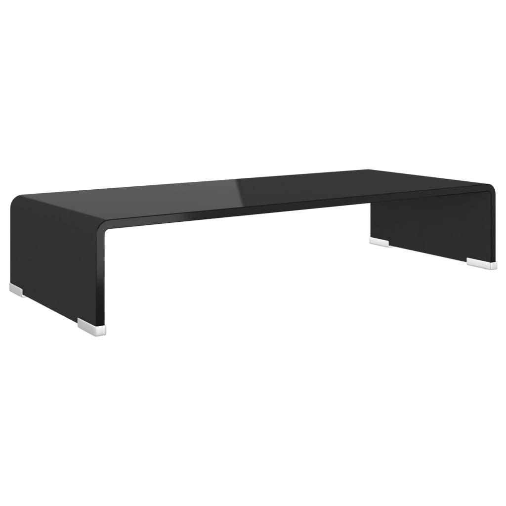TV-TISCH/BILDSCHIRMERHÖHUNG Glas Schwarz 60/25/11 Cm - Schwarz, Glas (25/60/11cm) - vidaXL