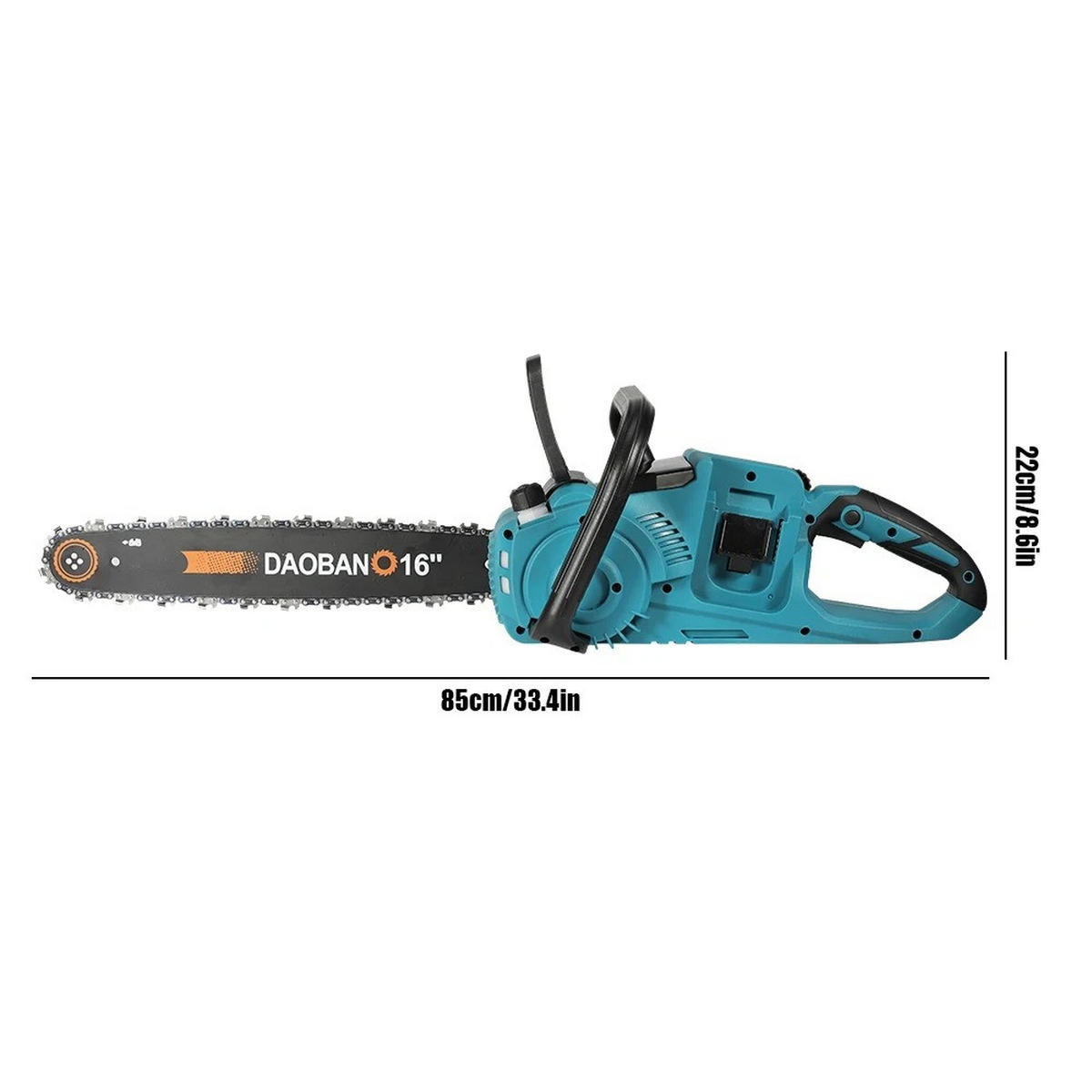 KETTENSÄGE 16 Zoll Akku Blau 2 Batterien - Blau, Metall (85/22/10cm) - Kaket