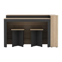 KÜCHENINSEL - 2 Personen - Holz, Platte - Schwarz, Naturfarben Hell - - Schwarz/Naturfarben, Holz (138.7/82/79.2cm) - Vente-Unique