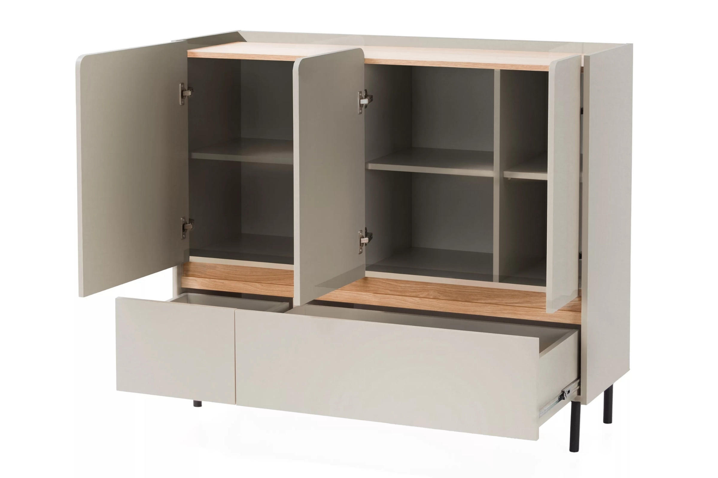 KINDERKOMMODE LIBU 08 120/40/105 in Sandbeige / Geölte Eiche - Eichefarben/Beige, Holzwerkstoff (120/105/40cm) - Deine Möbel 24