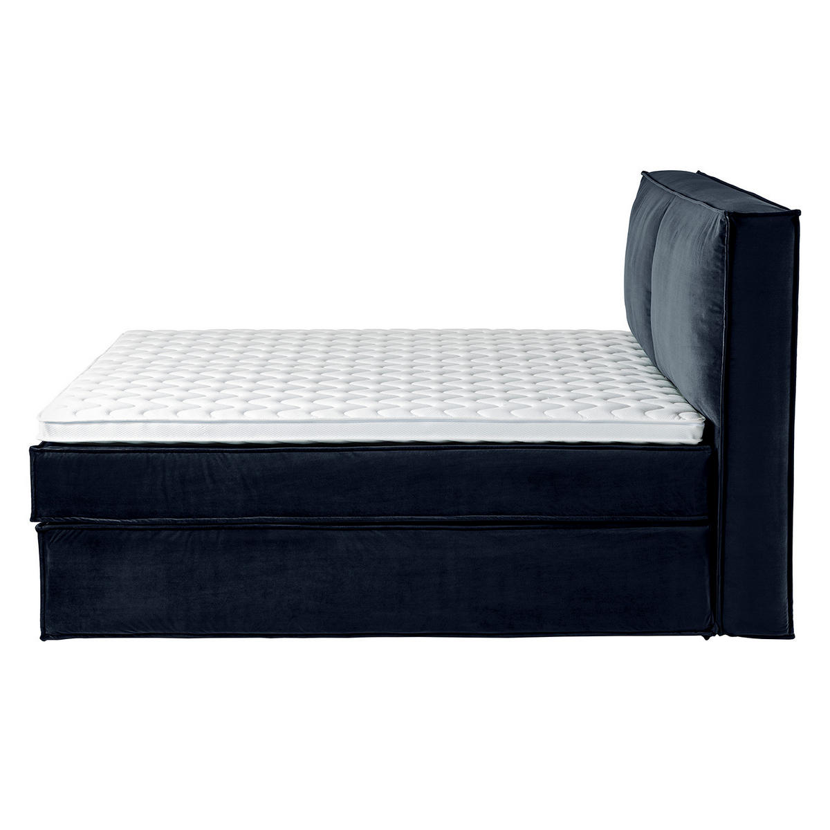 BOXSPRINGBETT mit Kopfteil - Premium - Dunkelblau, Textil (180/200cm) - home24