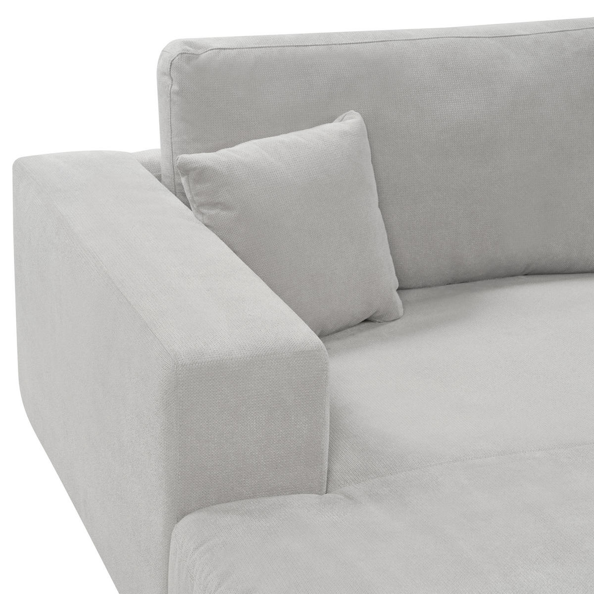 3-SITZER-ECKSOFA hellgrau linksseitig Lofoten - Schwarz/Grau, Textil (250/190cm) - Beliani