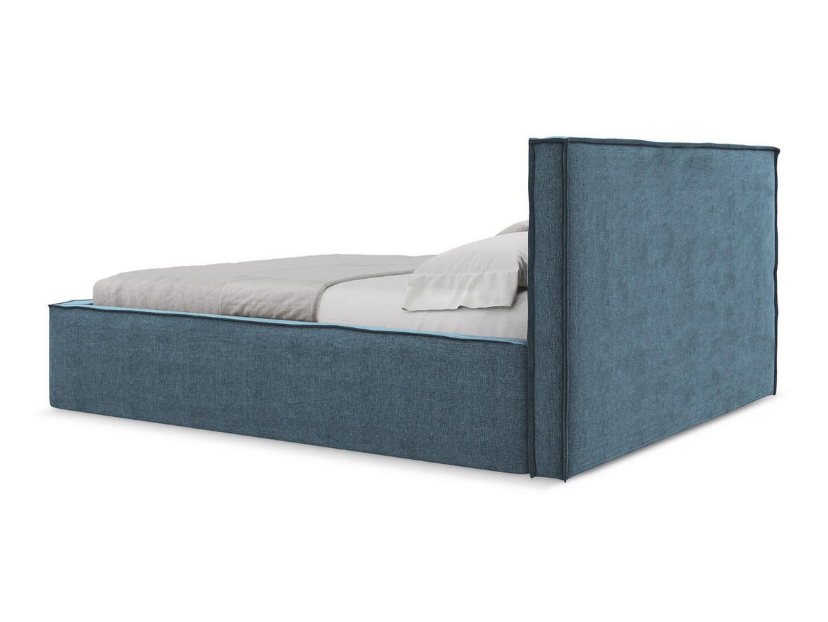 POLSTERBETT mit Bettkasten und Lattenrost 160x228 Blau - Blau/Blaugrau, Kunststoff/Textil (140/200cm) - Makamii