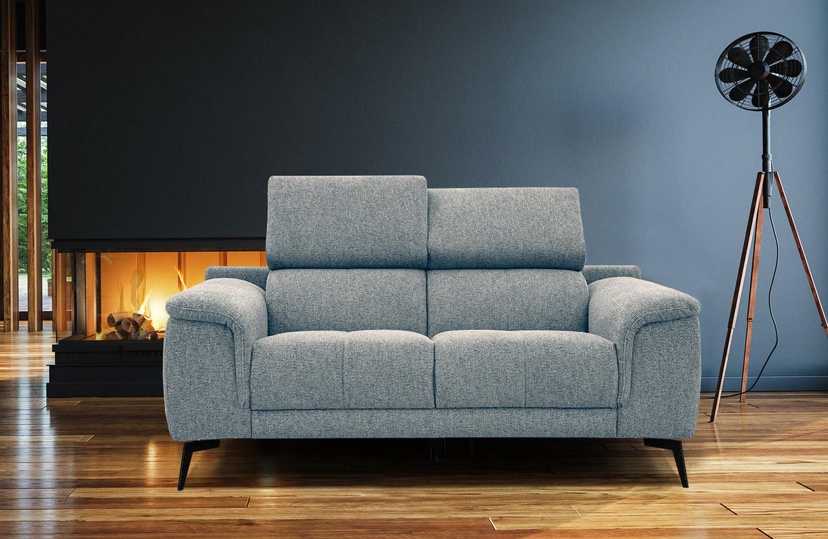 SOFA FIERO 2-Sitzer, mintgrün - Schwarz/Mintgrün, Holzwerkstoff/Textil (170/82/103cm) - Courtois Laville