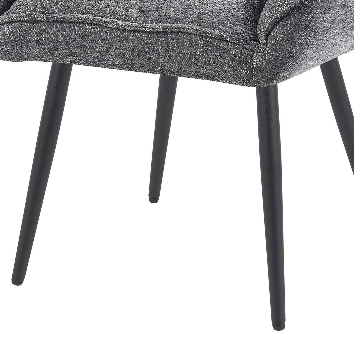 ESSZIMMERSTUHL Mika-Tara - Schwarz/Grau, Textil/Metall (60/88/68cm) - DUBI Möbel
