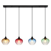 LED HÄNGELEUCHTE Glas bunt Schwarz - Schwarz, Glas (111/18/120cm) - Globo Lighting