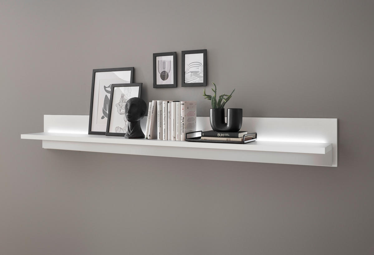 WANDBOARD M19 Weiß Matt 200/20/18 cm breit - Weiß, Holzwerkstoff (200/20/18cm) - Livojo