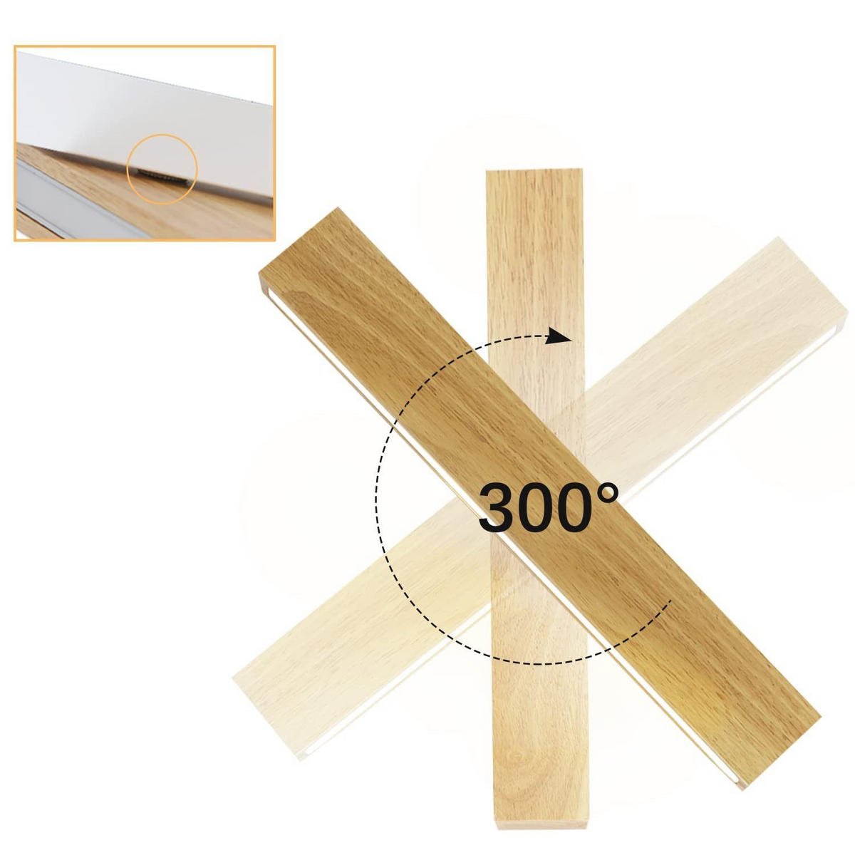 LED-WANDLEUCHTE Radiosity 52/8/6.5 cm - Braun, Holz (8/6.5/52cm) - ZMH