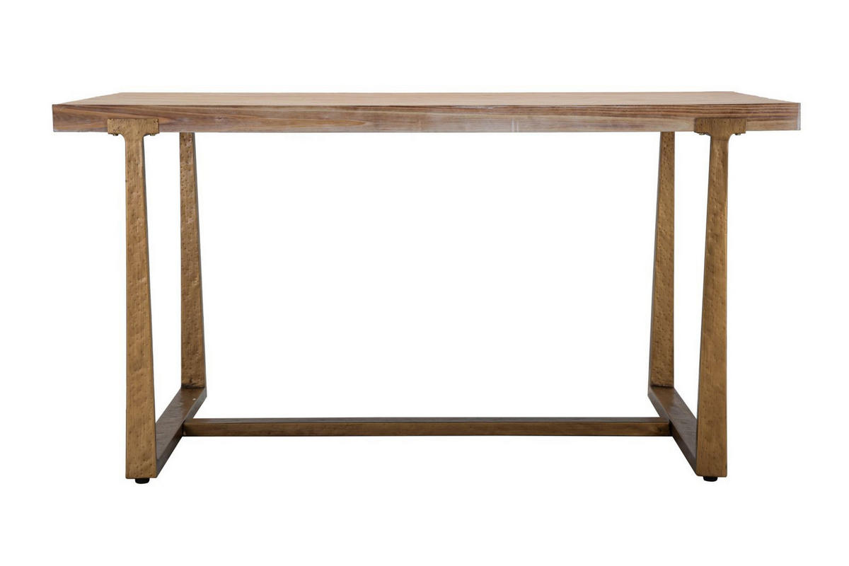 ESSTISCH Ankara, braun und goldfarben, MDF und Eisen, 150 x 90 x 78 cm - Goldfarben/Braun, Holzwerkstoff/Metall (90/150/78cm) - Mauro Ferretti
