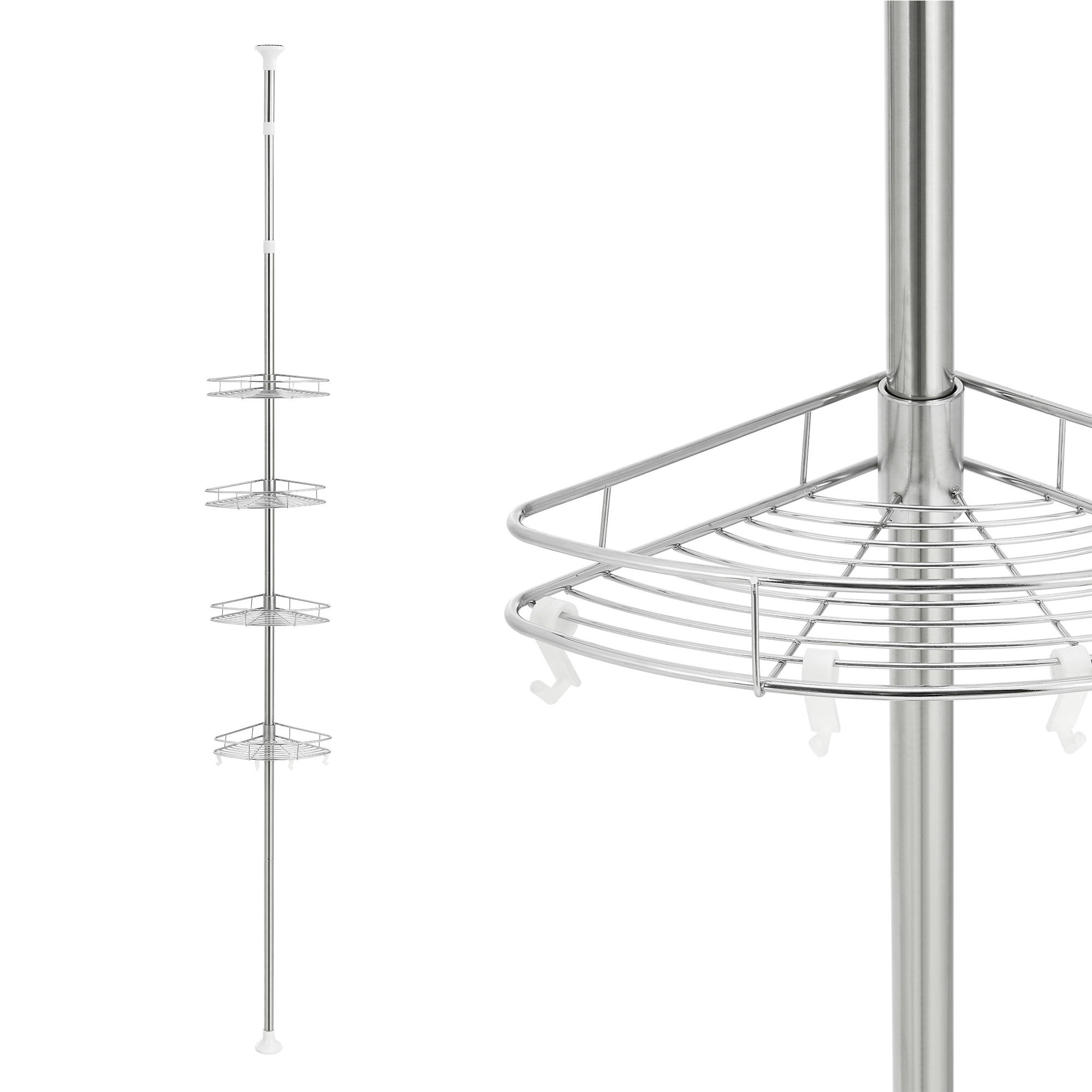 TELESKOP-DUSCHREGAL Haapavesi - Chromfarben, Metall (21.5/300/21.5cm) - [neu.haus]