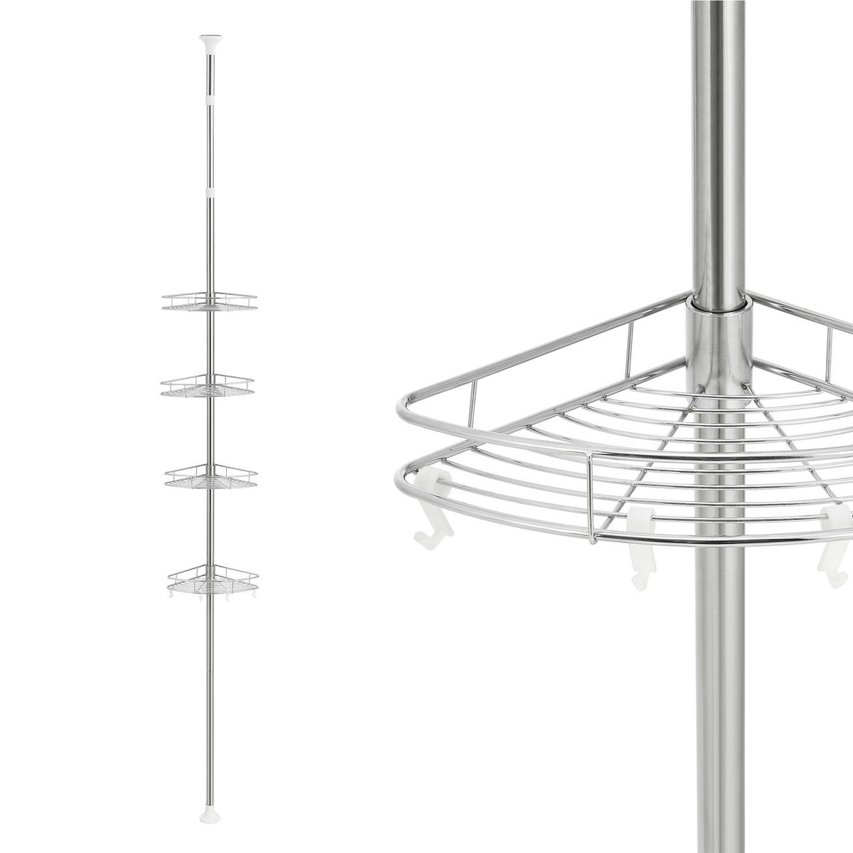 TELESKOP-DUSCHREGAL Haapavesi - Chromfarben, Metall (21.5/300/21.5cm) - [neu.haus]
