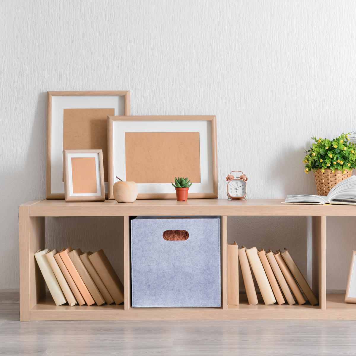 PLSTĚNÝ koš - šedá, textil (30/30/30cm) - Relaxdays