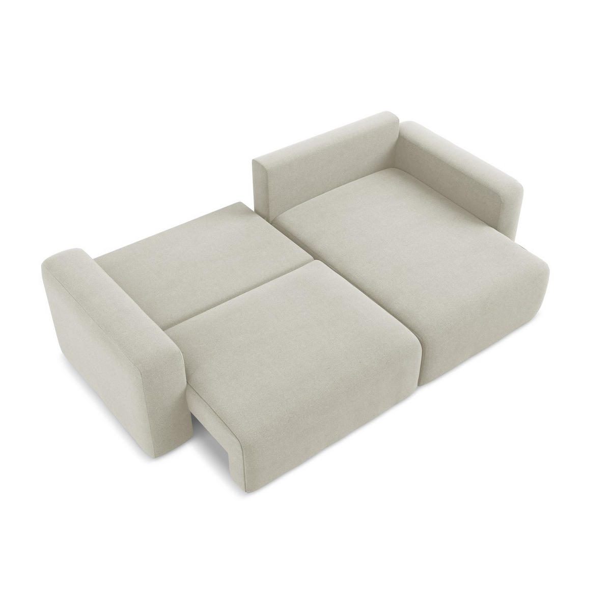 ECKSOFA mit Schlaffunktion rechts Strukturstoff Stoff Beige - Beige/Creme, Kunststoff/Textil (244/149cm) - LaMiaSofa