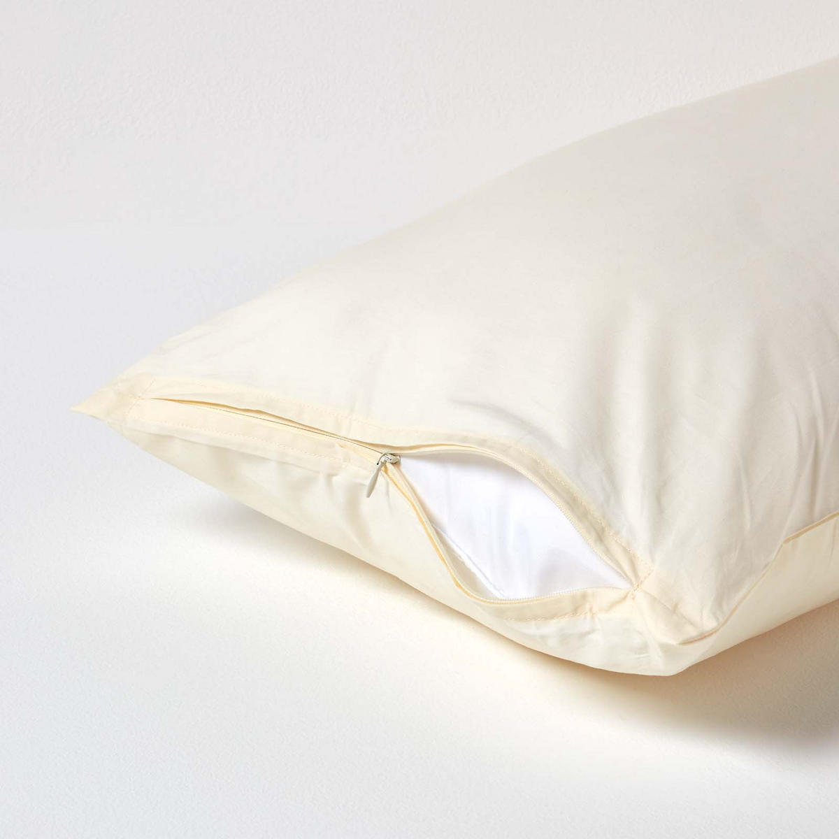 KISSENBEZUG Perkal, Ägyptische Baumwolle, Fadendichte 200 - Creme, Textil (40/80cm) - Homescapes