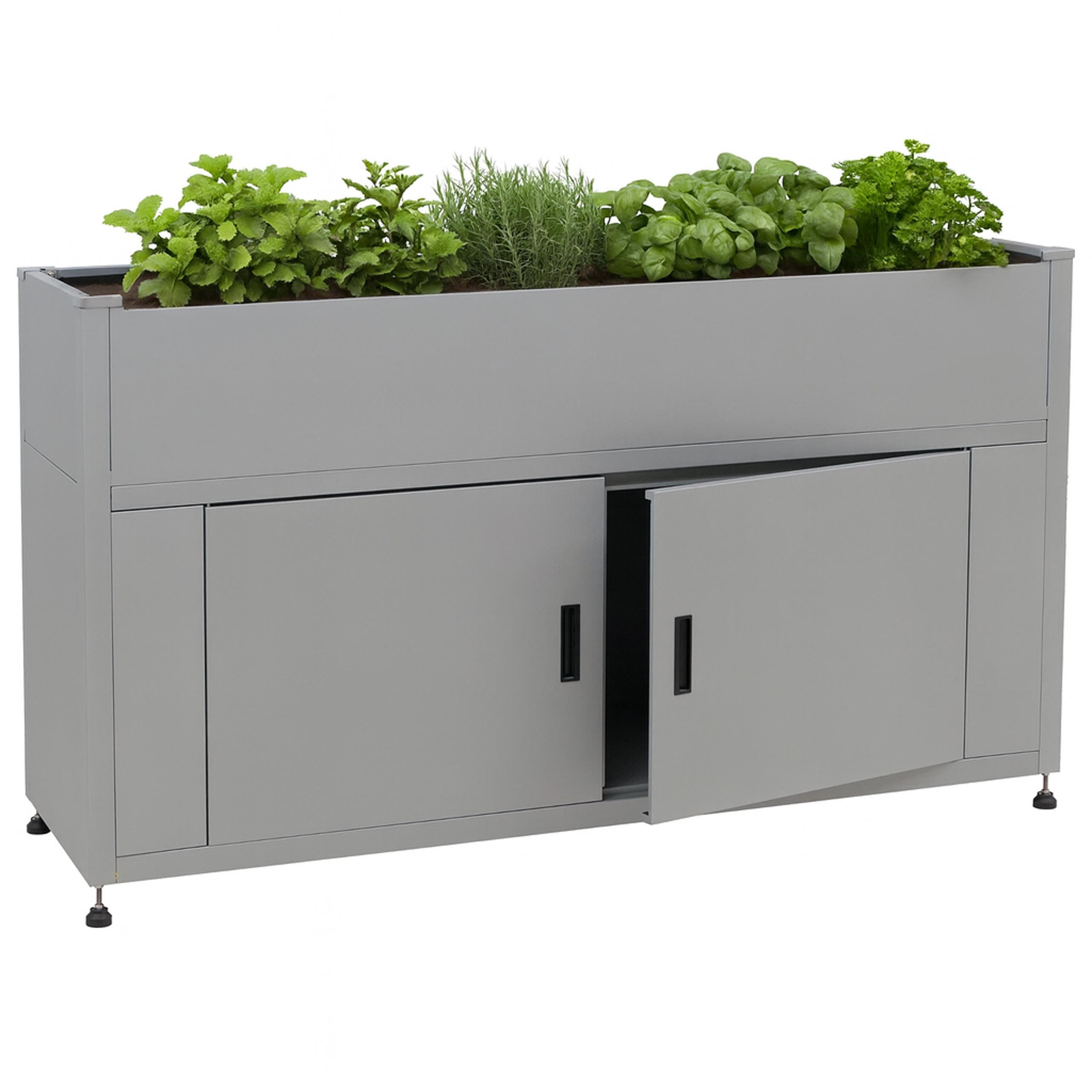 HOCHBEET 91x161x51cm Grau - Grau, Metall (161/91/51cm) - PROREGAL