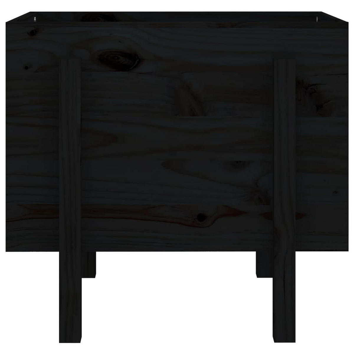 PFLANZKÜBEL Schwarz 62x50x57 cm Massivholz Kiefer - Schwarz, Holz (62/57/50cm)