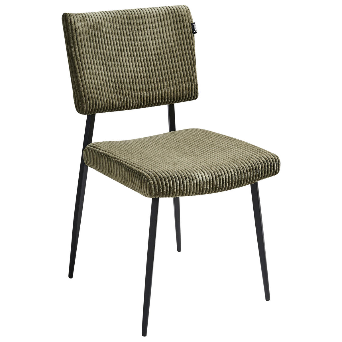 ESSZIMMERSTUHL 2er-Set Olivgrün Sturgis - Schwarz/Grün, Textil (47/87/54cm) - Beliani