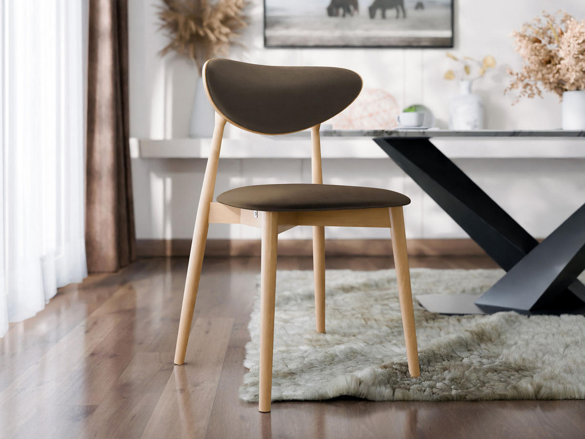 WOHNZIMMER STUHL KT65/C, Holzfarbe: Buche - Buchefarben/Braun, Holz/Textil (48/80/49cm) - MIRJAN24