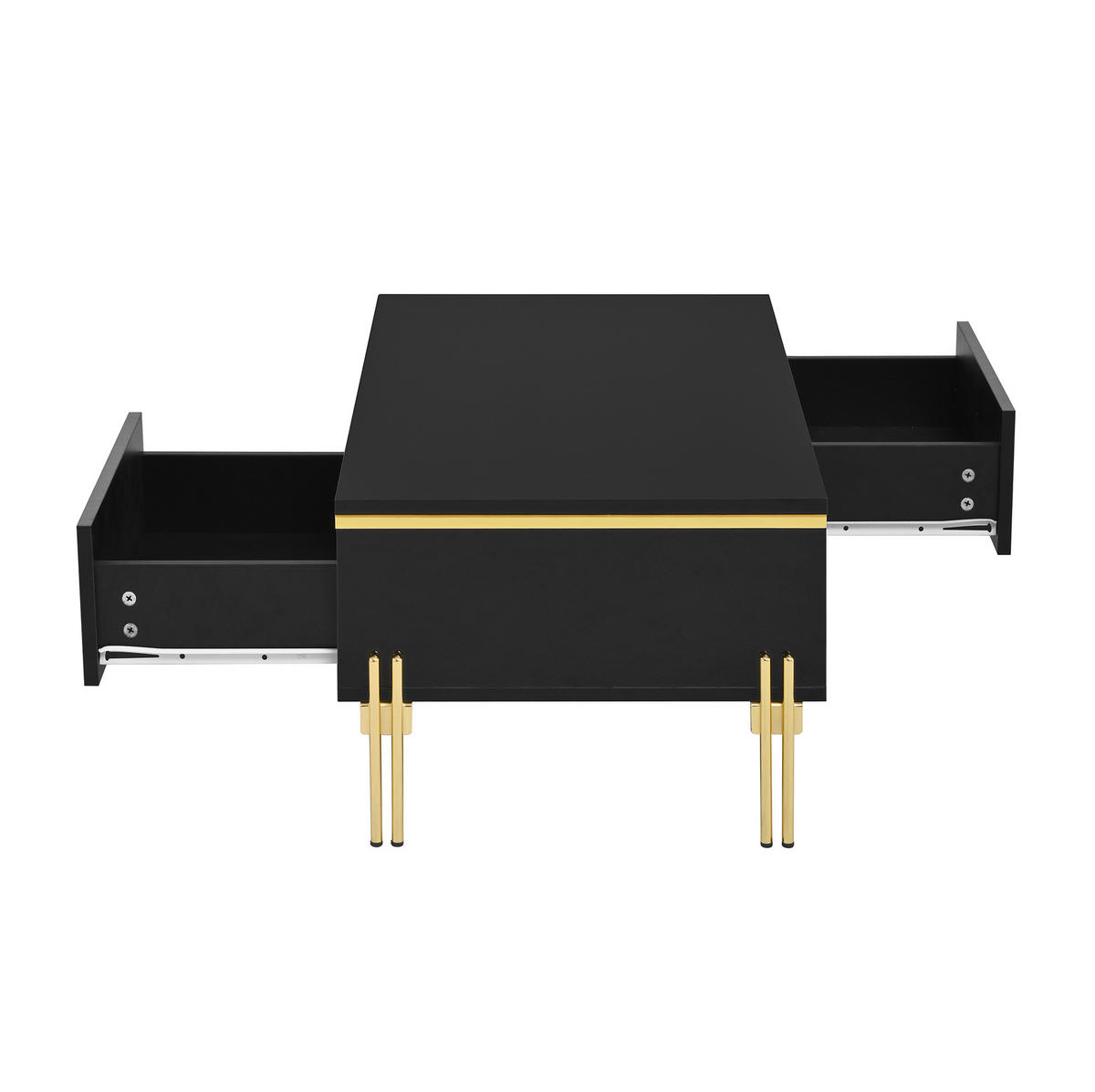 LOWBOARD TV-Möbel- und Couchtisch-Set 170/38/50 + 100/50/36 cm aus Spanplatte mit Hochglanzoberfläche Schwarz - Schwarz, Holzwerkstoff (170/50/38cm) - Modenvie