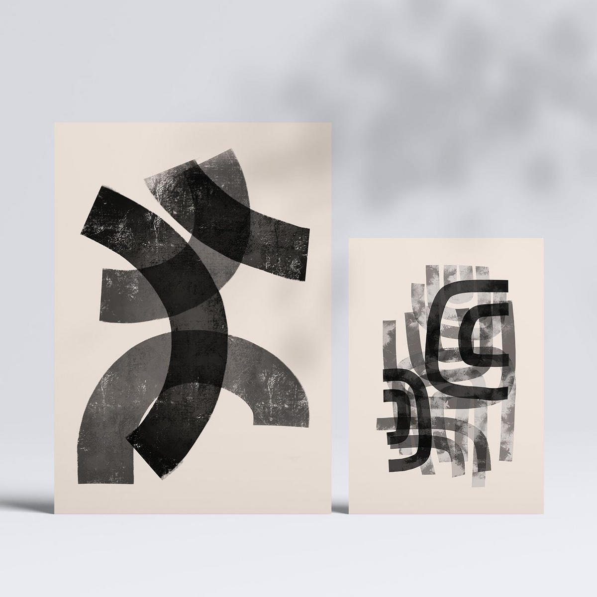 POSTER Set Mit 6 Gekrümmte Frames 1 In Form Abstracts Ästhetische Dekorative Gemälde Für Ihr Wohnzimmer, Schlafzimmer, Zuhause A3 & A4 Rahmenlos - Klar, Papier (29/3cm) - Nacnic